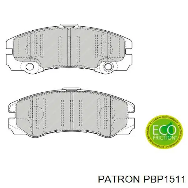 PBP1511 Patron pastillas de freno delanteras