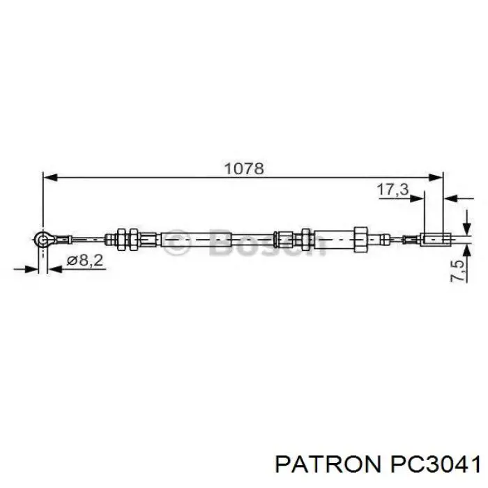 PC3041 Patron cable de freno de mano trasero derecho/izquierdo