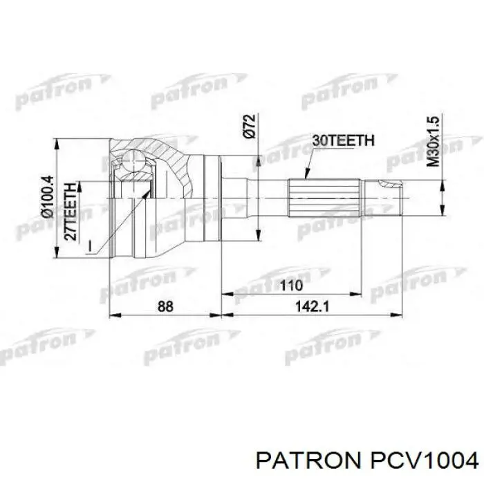 PCV1004 Patron junta homocinética exterior delantera