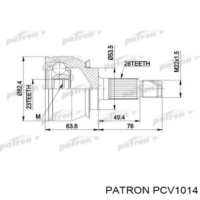 PCV1014 Patron junta homocinética exterior delantera