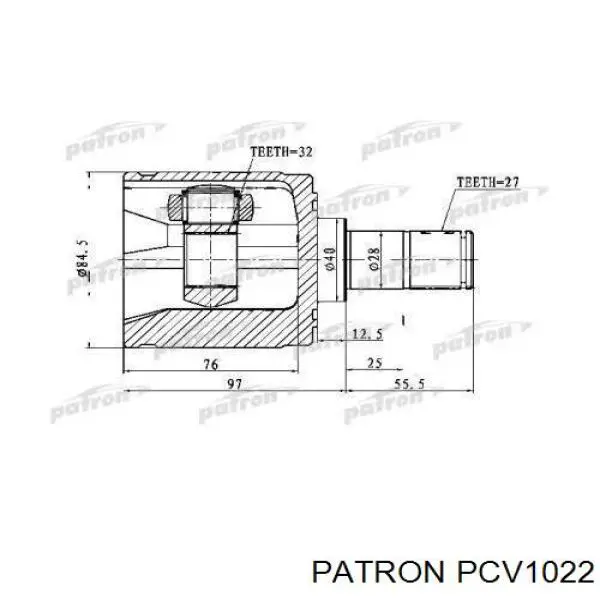 PCV1022 Patron junta homocinética exterior delantera