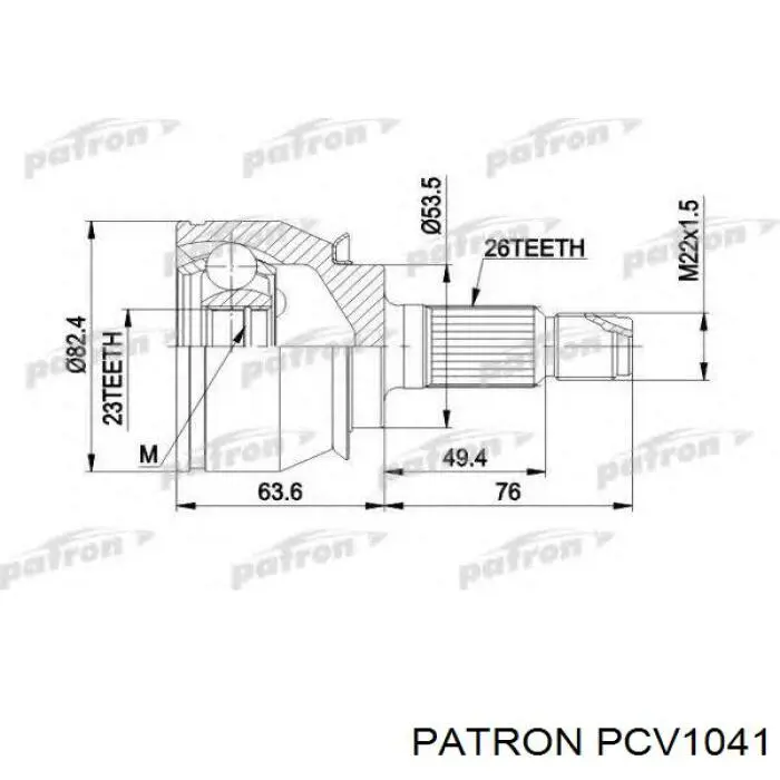 PCV1041 Patron junta homocinética exterior delantera