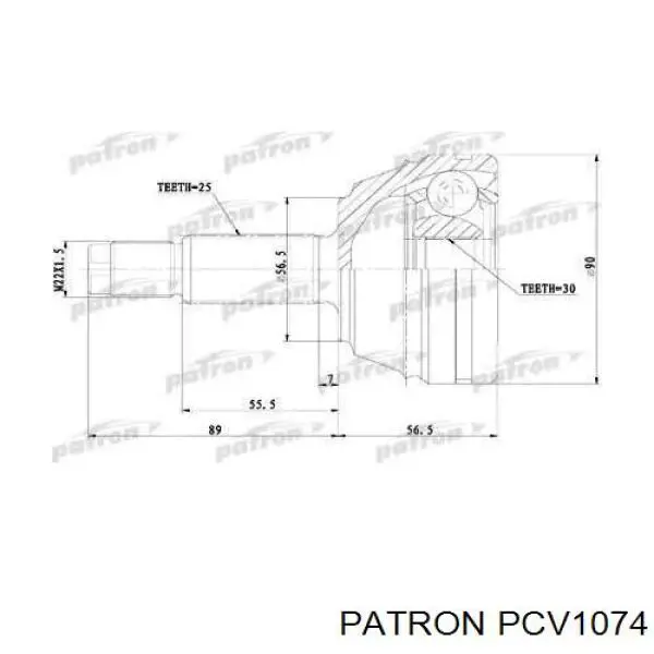 PCV1074 Patron junta homocinética exterior delantera