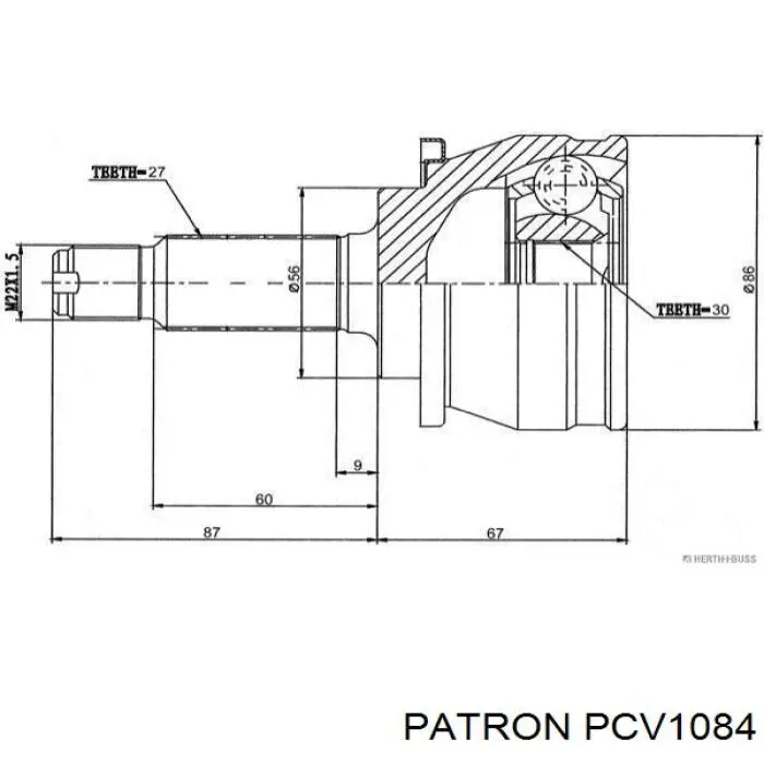 PCV1084 Patron junta homocinética exterior delantera