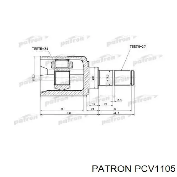 PCV1105 Patron junta homocinética interior delantera