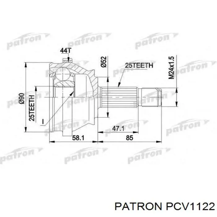 PCV1122 Patron junta homocinética exterior delantera