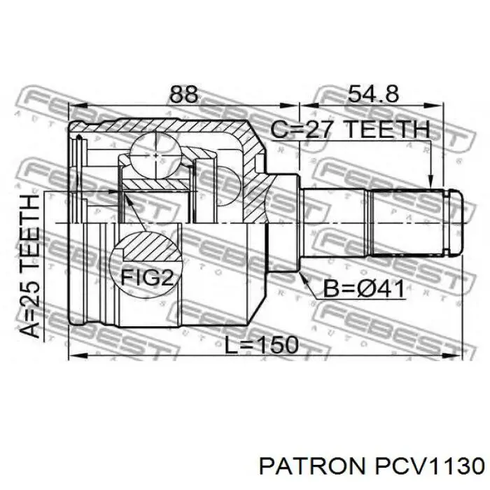 PCV1130 Patron junta homocinética interior delantera izquierda