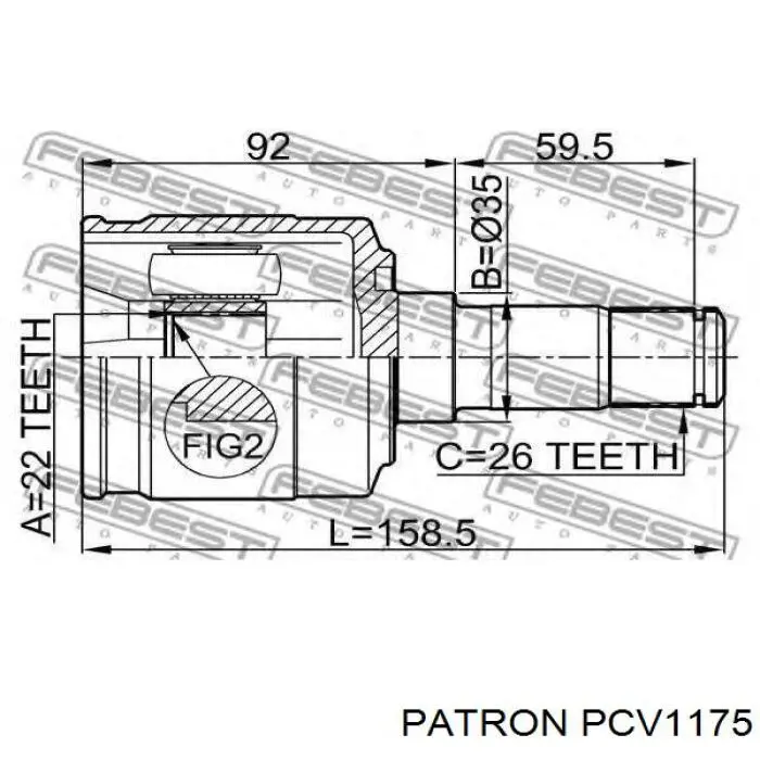 PCV1175 Patron junta homocinética interior delantera izquierda