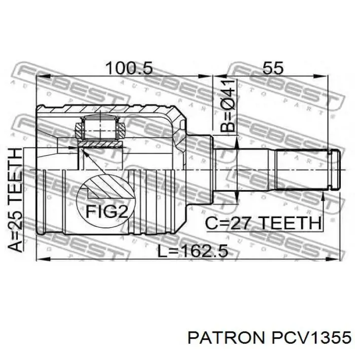 PCV1355 Patron junta homocinética interior delantera