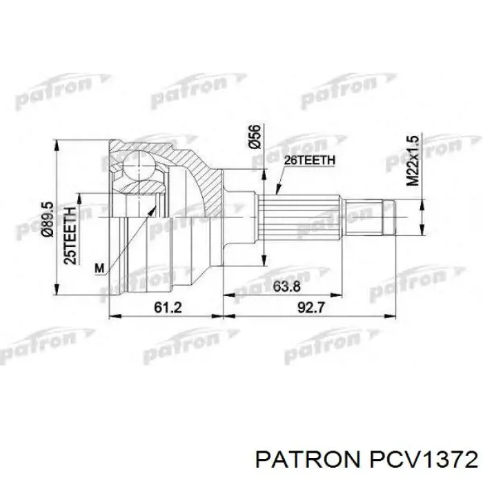 PCV1372 Patron junta homocinética exterior delantera