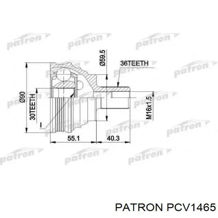 PCV1465 Patron junta homocinética exterior delantera