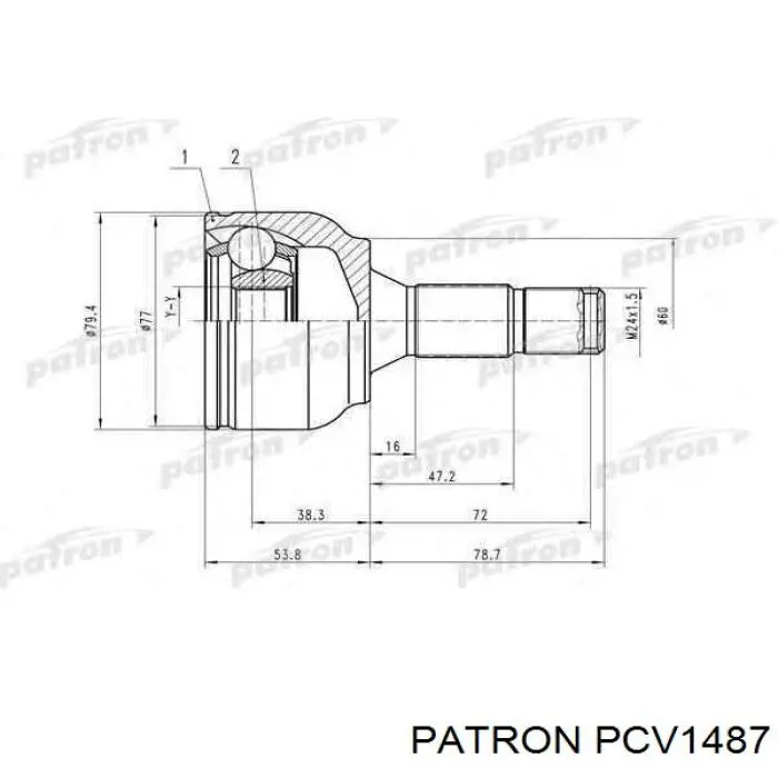 PCV1487 Patron junta homocinética exterior delantera