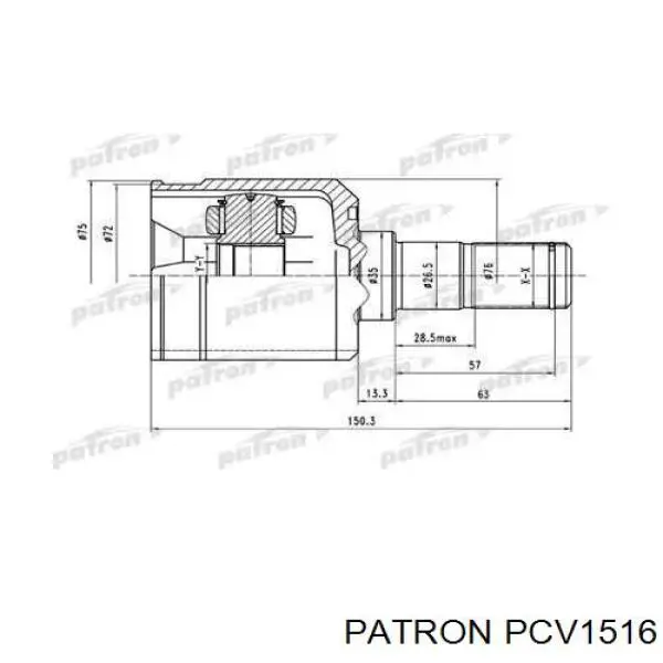 PCV1516 Patron junta homocinética interior delantera