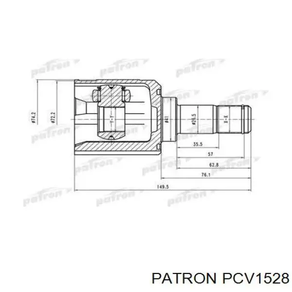 PCV1528 Patron junta homocinética interior delantera derecha