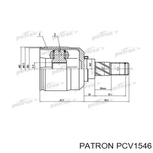 PCV1546 Patron junta homocinética interior delantera derecha