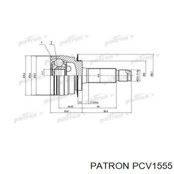 PCV1555 Patron junta homocinética exterior delantera