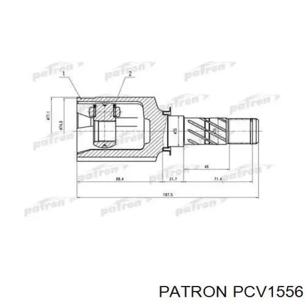 PCV1556 Patron junta homocinética interior delantera