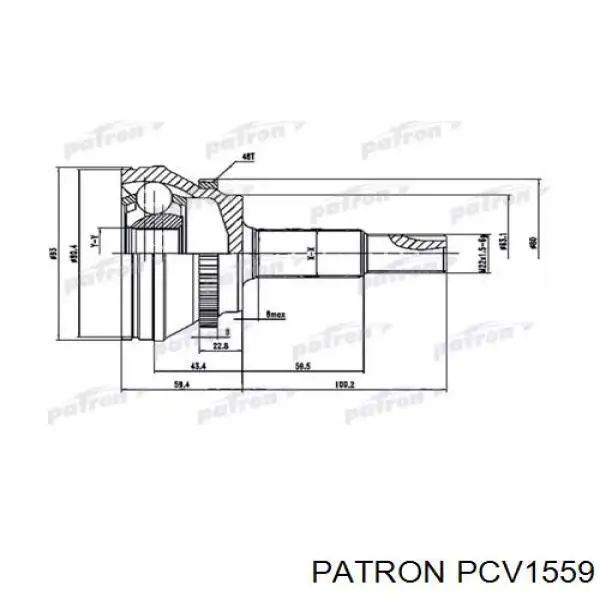 PCV1559 Patron junta homocinética exterior delantera