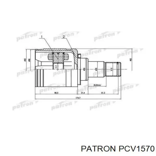 PCV1570 Patron junta homocinética interior delantera izquierda