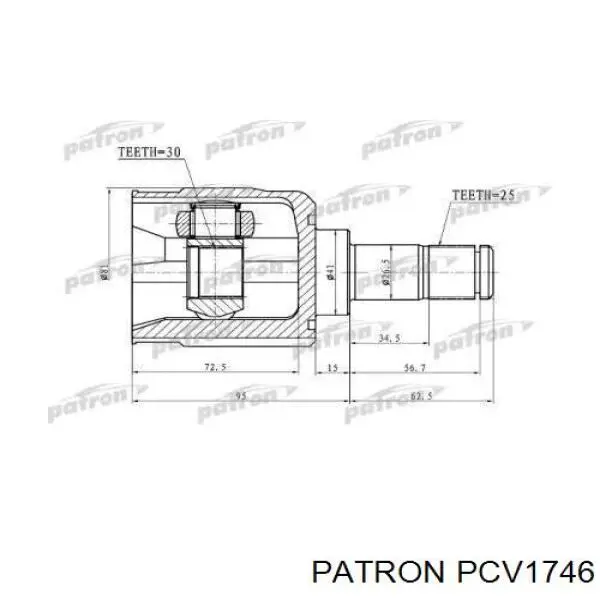 PCV1746 Patron junta homocinética interior delantera derecha