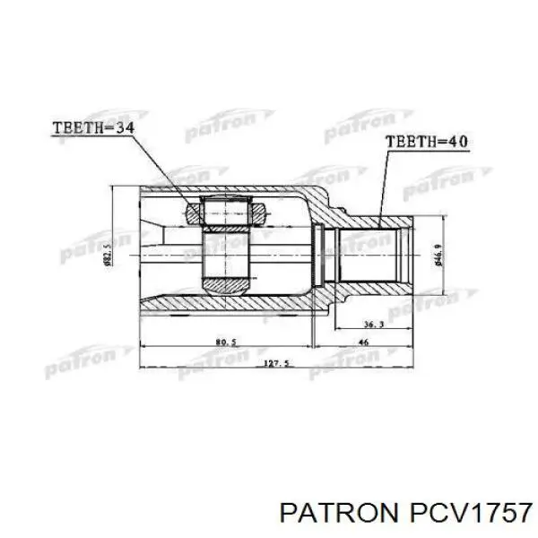 PCV1757 Patron junta homocinética interior delantera derecha