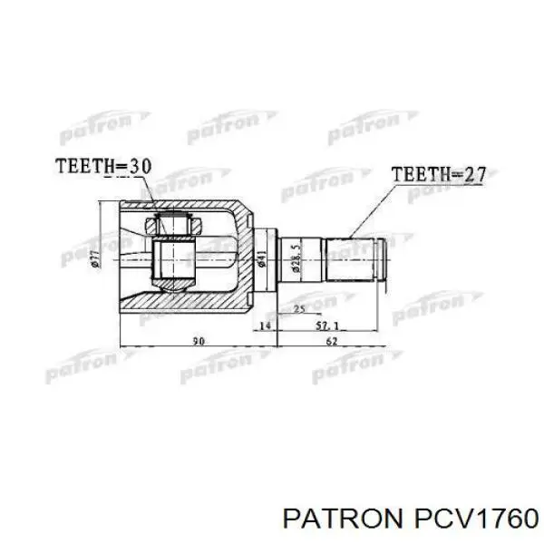 PCV1760 Patron junta homocinética interior delantera