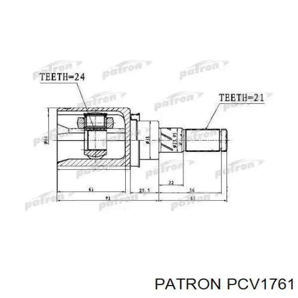 PCV1761 Patron junta homocinética interior trasera