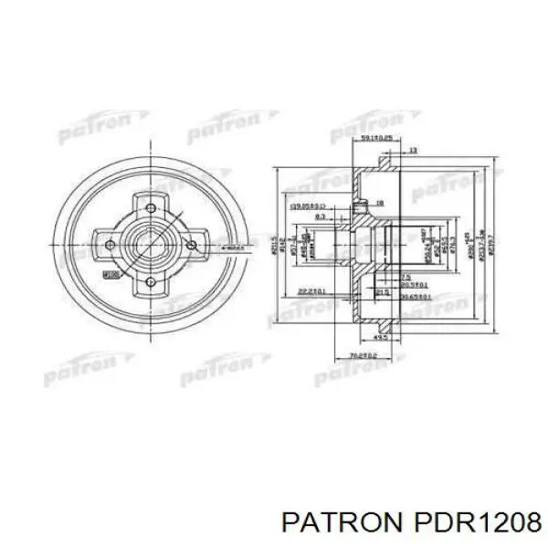 PDR1208 Patron freno de tambor trasero