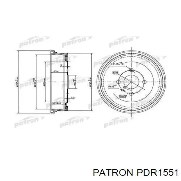 PDR1551 Patron freno de tambor trasero