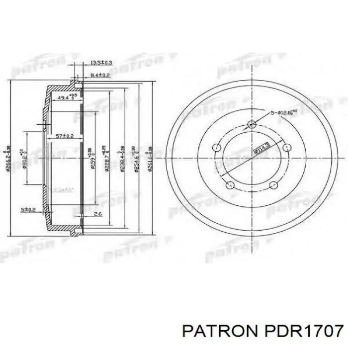 PDR1707 Patron freno de tambor trasero