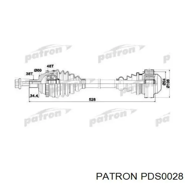 PDS0028 Patron árbol de transmisión delantero derecho