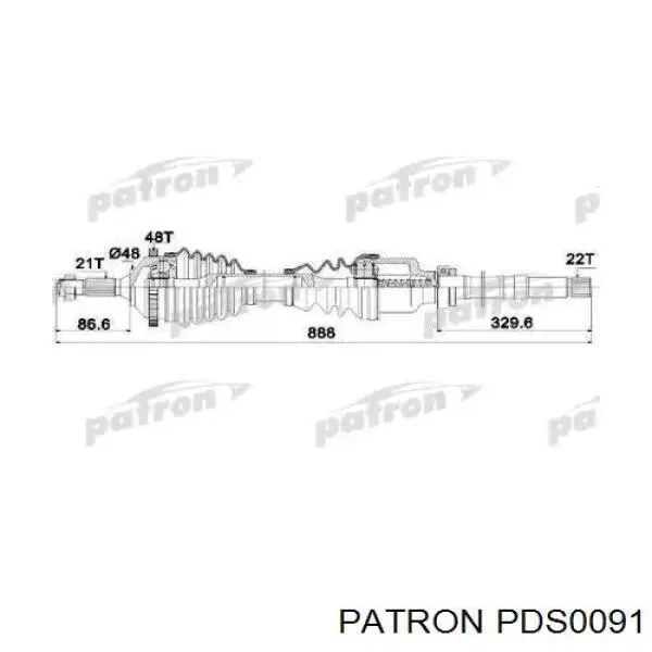 PDS0091 Patron árbol de transmisión delantero derecho