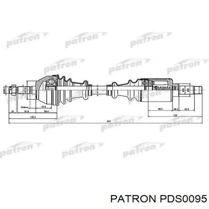 PDS0095 Patron árbol de transmisión delantero derecho