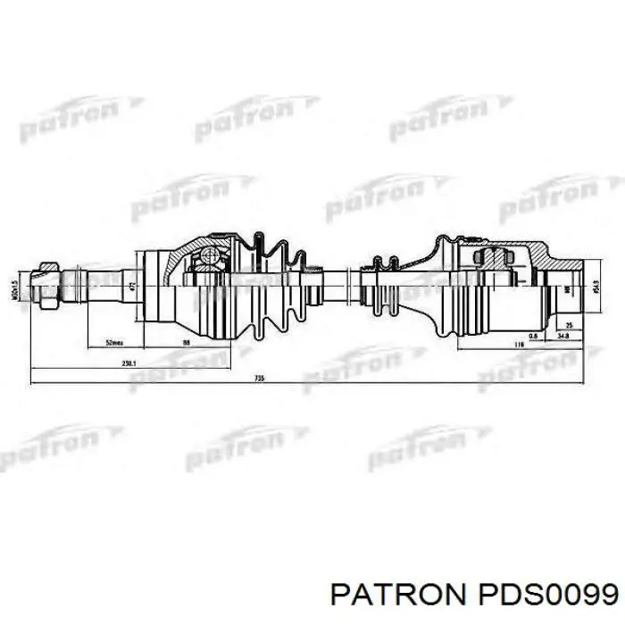 PDS0099 Patron árbol de transmisión delantero izquierdo