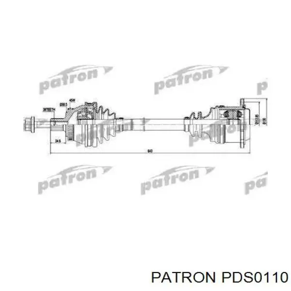 PDS0110 Patron árbol de transmisión delantero derecho