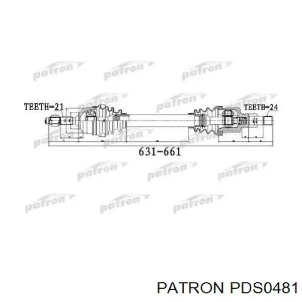 PDS0481 Patron árbol de transmisión delantero izquierdo