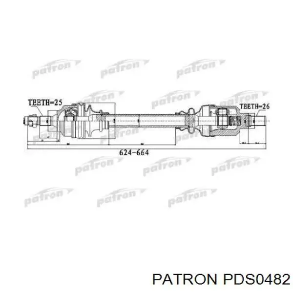 PDS0482 Patron árbol de transmisión delantero izquierdo