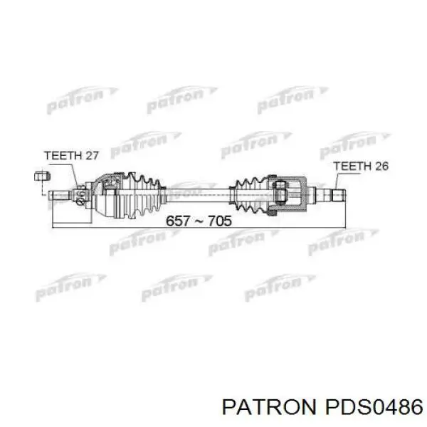 PDS0486 Patron árbol de transmisión delantero izquierdo