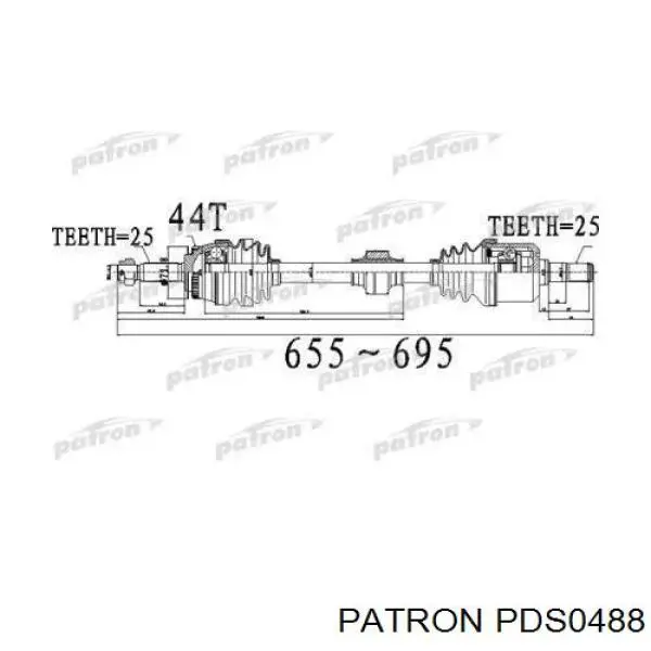 PDS0488 Patron árbol de transmisión delantero izquierdo