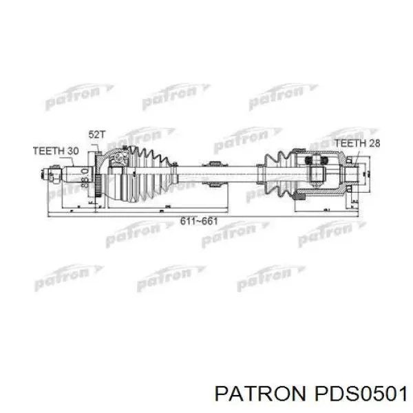 PDS0501 Patron árbol de transmisión delantero derecho