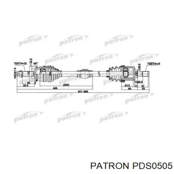 PDS0505 Patron árbol de transmisión delantero derecho