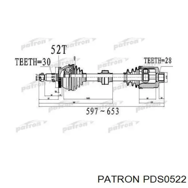 PDS0522 Patron junta homocinética exterior delantera
