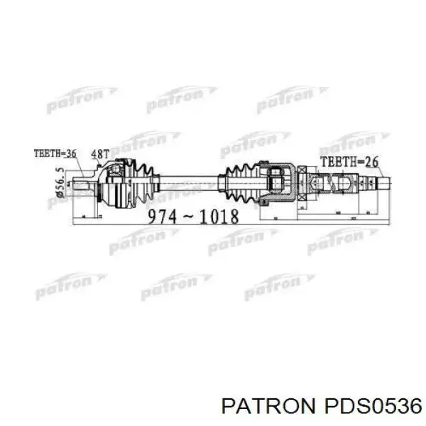 PDS0536 Patron árbol de transmisión delantero derecho