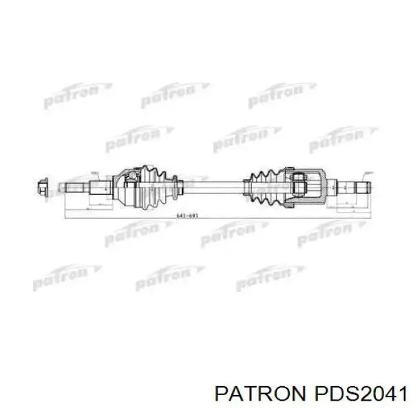 PDS2041 Patron árbol de transmisión delantero izquierdo