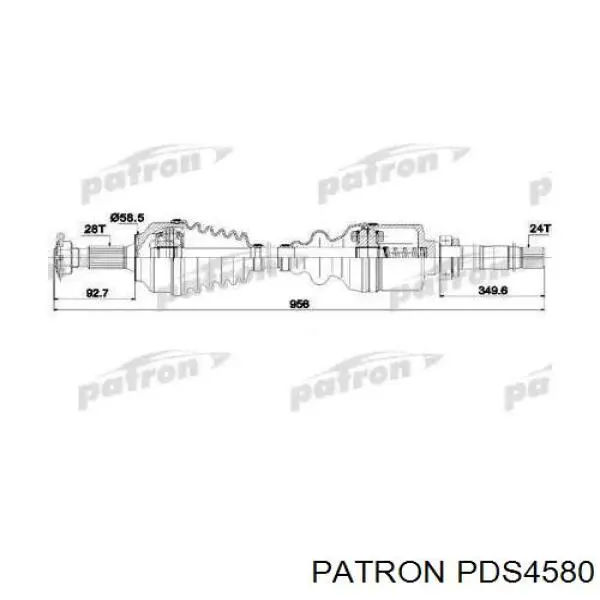 PDS4580 Patron árbol de transmisión delantero derecho