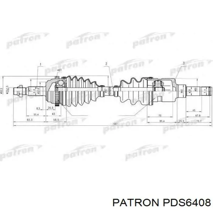 PDS6408 Patron árbol de transmisión delantero izquierdo