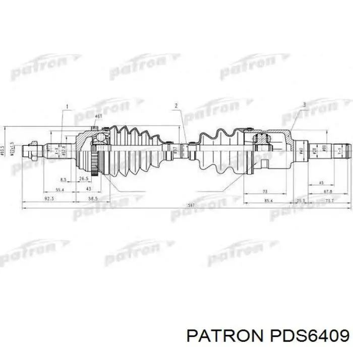 PDS6409 Patron árbol de transmisión delantero derecho