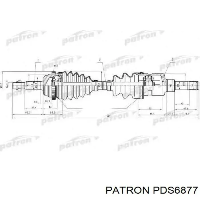 PDS6877 Patron árbol de transmisión delantero derecho