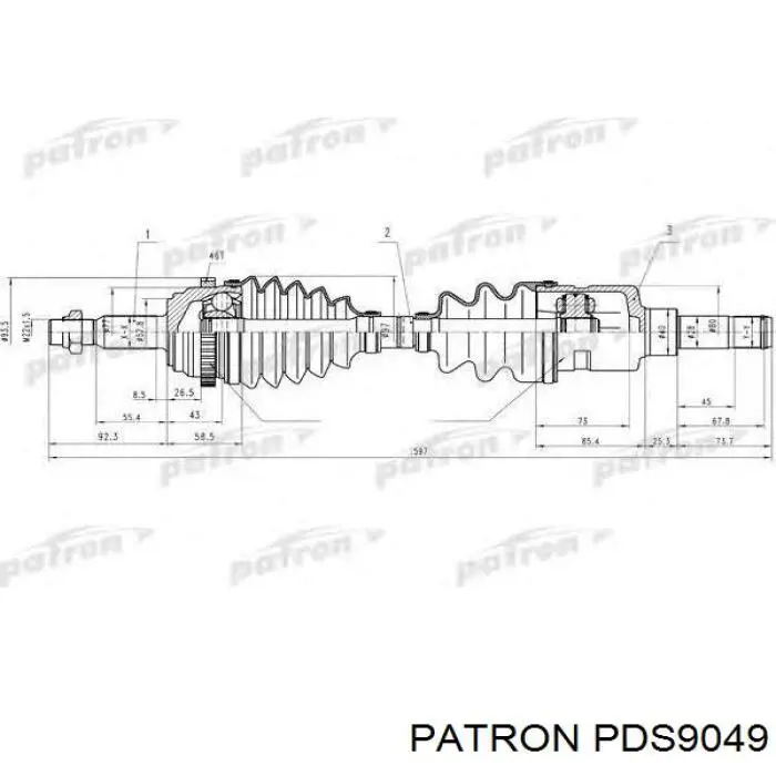 PDS9049 Patron árbol de transmisión delantero derecho