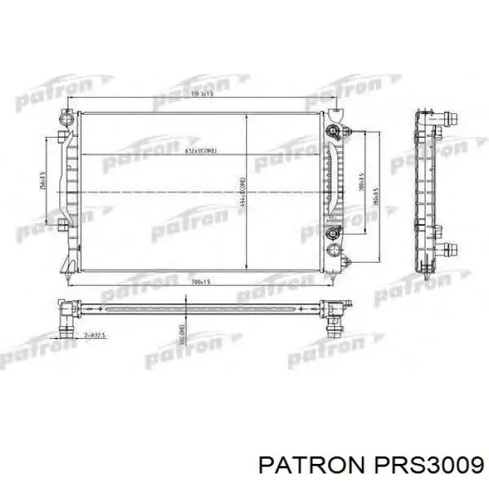 PRS3009 Patron radiador refrigeración del motor